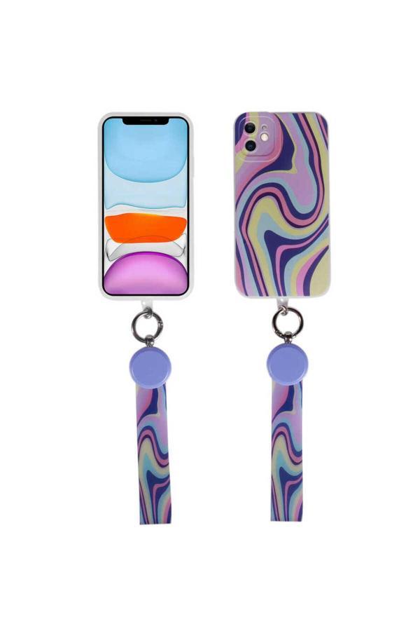 Zore İphone 11 Uyumlu Desenli El Askılı İpli Csk Arte Silikon Kılıf-No3 - Image 1