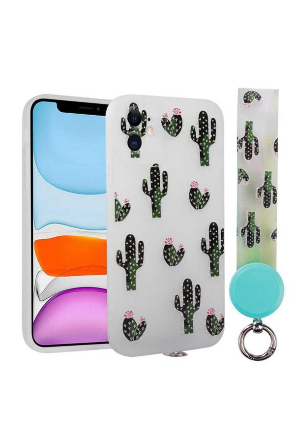 Zore İphone 11 Uyumlu Desenli El Askılı İpli Brt Arte Silikon Kılıf-No8 - Image 1