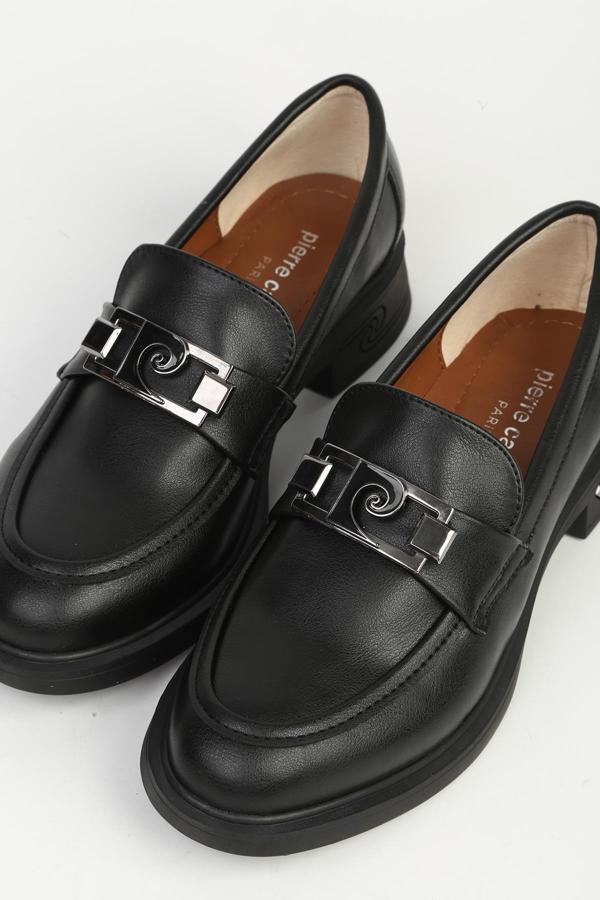 Kadın Siyah Cilt Loafer PC-55266 - Image 1