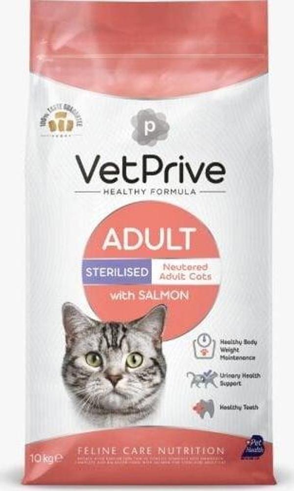 Vet Prive Sterilised Somonlu Yetişkin Kısırlaştırılmış Kedi Maması 1.5 Kg - Image 1