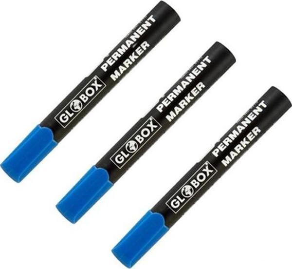 Globox Permanent Markör Koli Kalemi Mavi 3’lü - Image 1