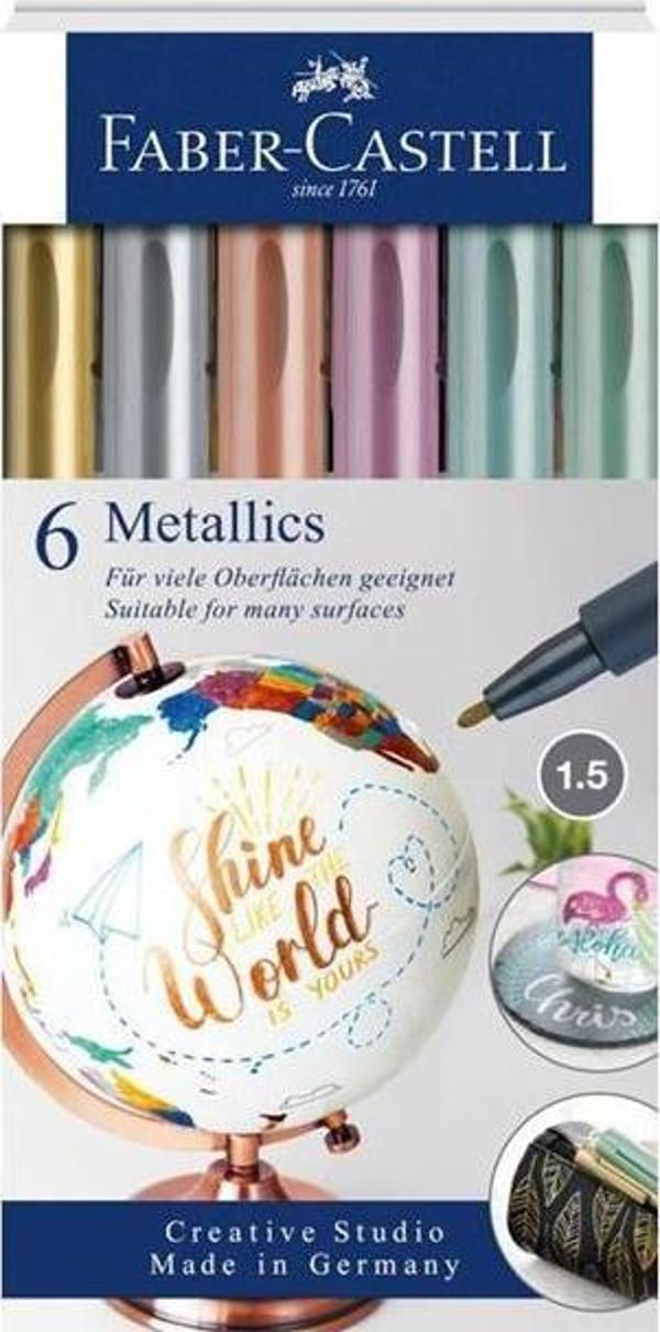 Faber-Castell 6’lı Metalik Markör Set - Image 1