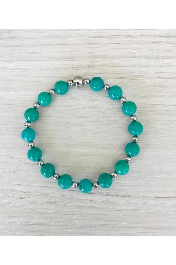 MK TASARIM GERÇEK TURKUAZ TAŞI BİLEKLİK MKT45005 - Image 1