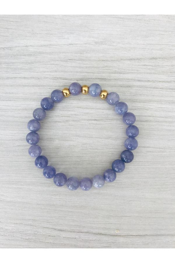 MK TASARIM GERÇEK MAVİ KUVARS TAŞI BİLEKLİK MKT49002 - Image 1