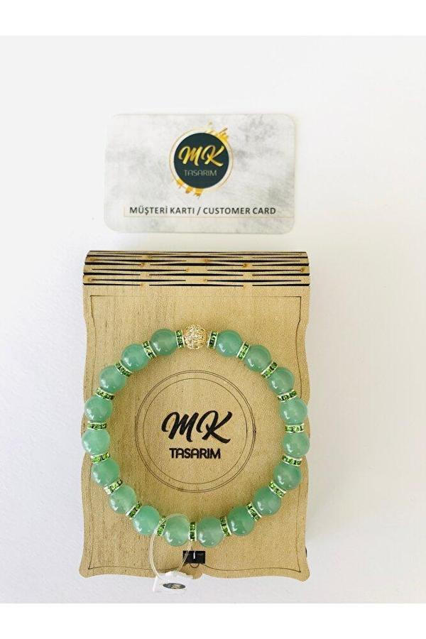 MK TASARIM GERÇEK  AVENTURİN TAŞI ORIJINAL BİLEKLİK MKT7001 - Image 1