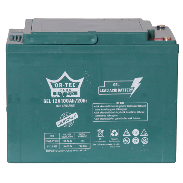 ORTEC 12V 100A ELEKTRİKLİ JEL AKÜ - Image 1