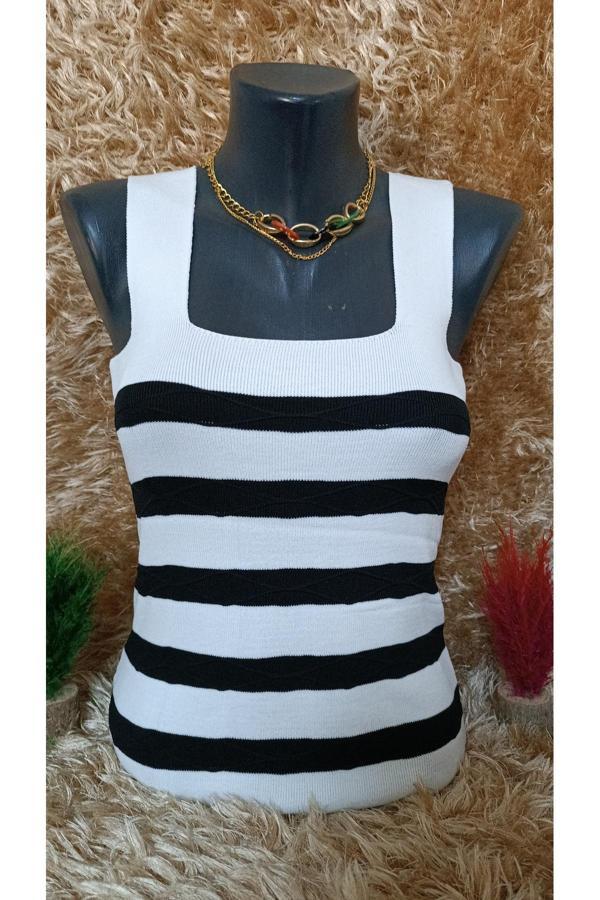 Çetinkaya Çizgili Kare Yaka Tsh - Image 1