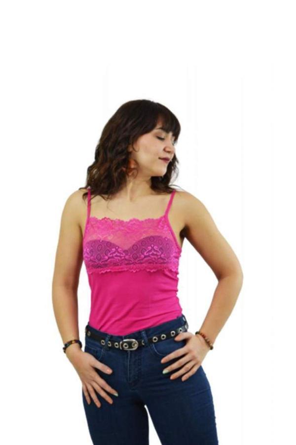 Çetinkaya Geniş Dantelli İp Askılı  Atlet - Image 1