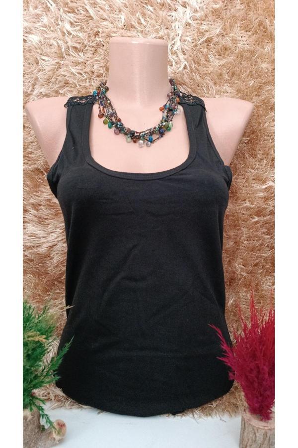 Çetinkaya Sırt Dantelli Askılı Tshirt - Image 1