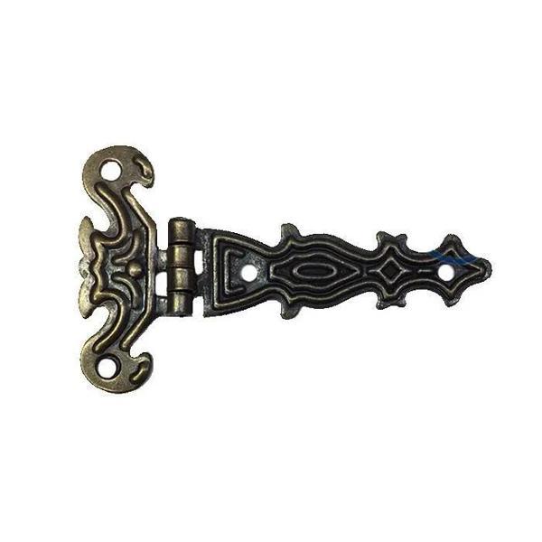 Dekoratif, Sac Tek Kuyruklu Menteşe - 40x68 Mm, Küçük, Antik, 1 Adet - Image 1