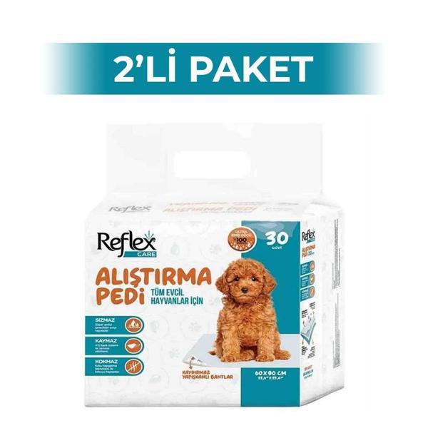 Reflex Care Kaydırmaz Evcil Hayvan Tuvalet Eğitim Pedi 60x90 cm 30'lu 2 Adet - Image 1