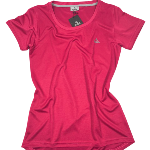 Fuba Kadın Sıfır Yaka Tişört Mürdüm - Image 1