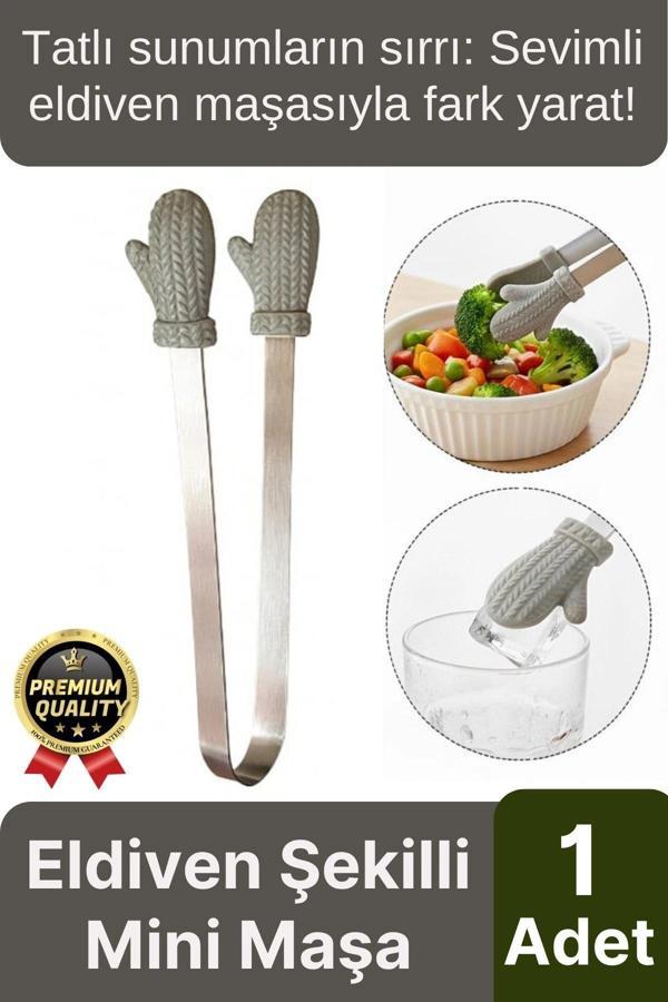Özel Tasarım Pratik Sevimli Eldiven Şekilli Isıya Dayanıklı Silikon Uçlu Mini Mutfak Servis Maşası - Image 1