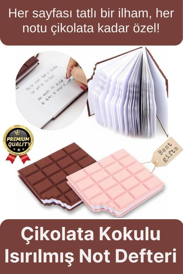 Özel Tasarım Eğlenceli Hediyelik Isırılmış Lezzet Gerçekçi Çikolata Görünümlü Kokulu Not Defteri - Image 1