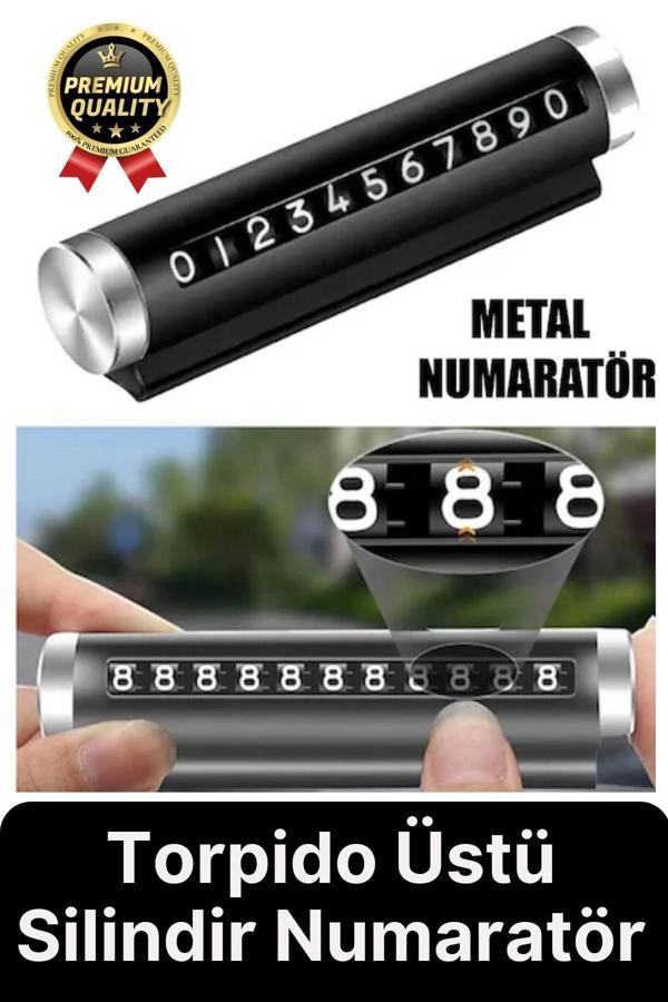 Yeni Araç İçi Telefon Numarası Parkmatik Metal Çevirmeli Ayarlı Torpido Üstü Silindir Numaratör - Image 1