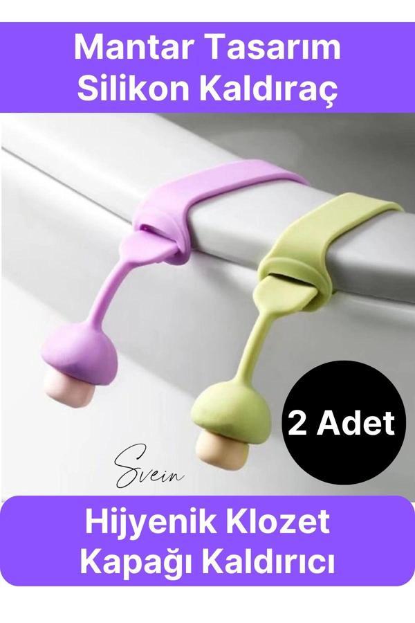 2 Adet Klozet Kapağı Kaldırma Hijyen Aparatı Tutucu Mantar Tasarım Silikon Esnek Pratik Banyo İçin - Image 1