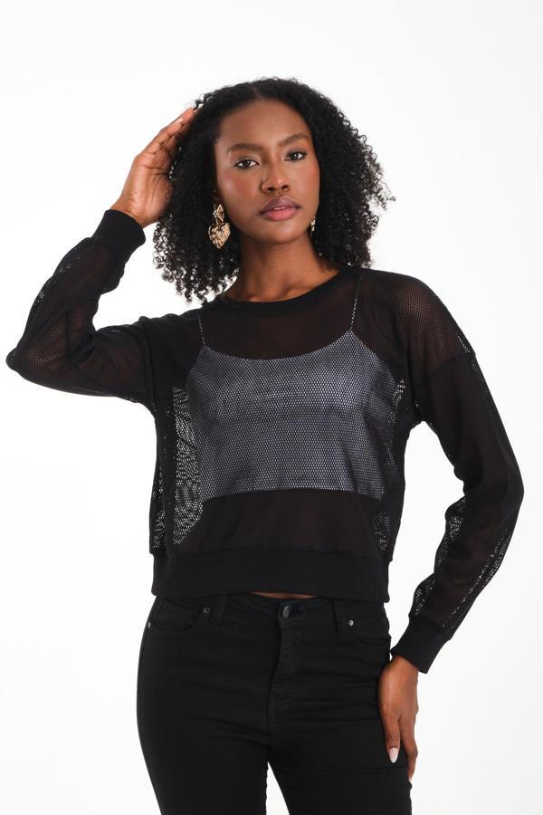 Bisiklet Yaka Petek File Bluz - Image 1