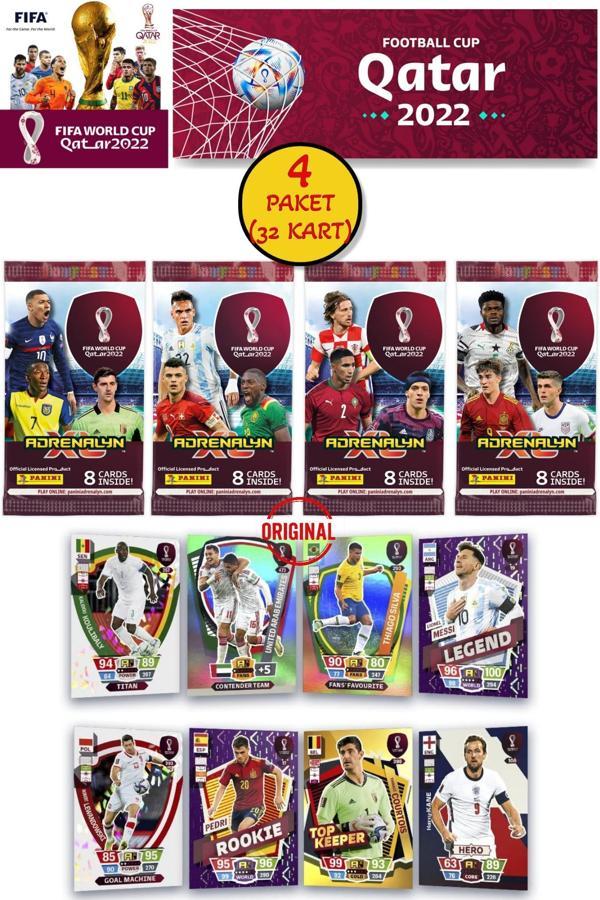 Dünya Kupası Panini FIFA 2022 Adrenalyn XL Qatar World Cup Trading Kartı (4 Paket 32 Kart) - Image 1