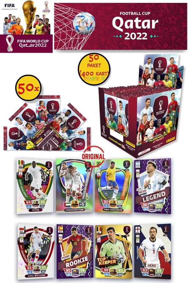 Dünya Kupası Panini FIFA 2022 Adrenalyn XL Qatar World Cup Trading Kartı (50 Paket 400 Kart) - Image 1