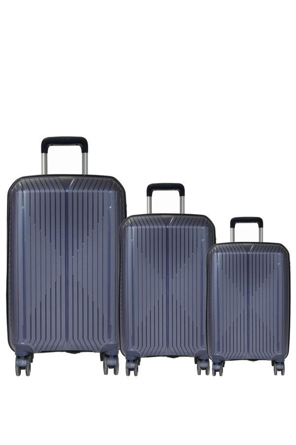 GRND 10728 PP CARMILLA- Büyük + Orta + Kabin Boy Valiz / Bavul Seti - Lacivert - Image 1