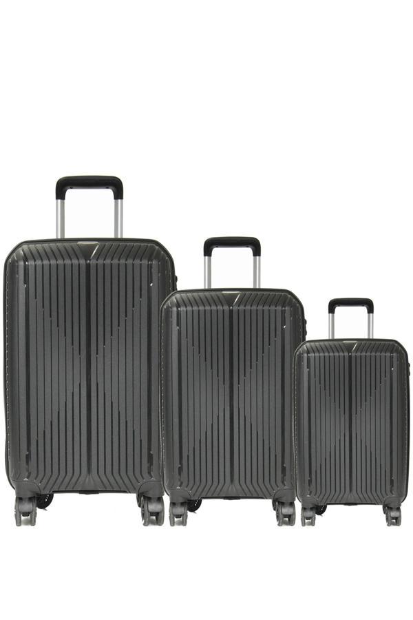 GRND 10728 PP CARMILLA- Büyük + Orta + Kabin Boy Valiz / Bavul Seti - Siyah - Image 1