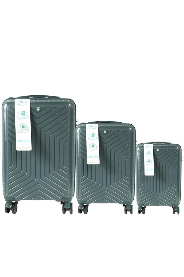 Metropolitan SDR 103 PP Valiz Seti - Büyük + Orta + Kabin Boy - Petrol Yeşili - Image 1