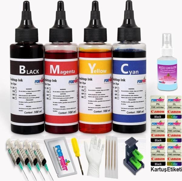 Forprint Canon Pıxma E414/E464 Yazıcı Uyumlu Dolum Seti Pg46/C56 4X100Ml - Image 1