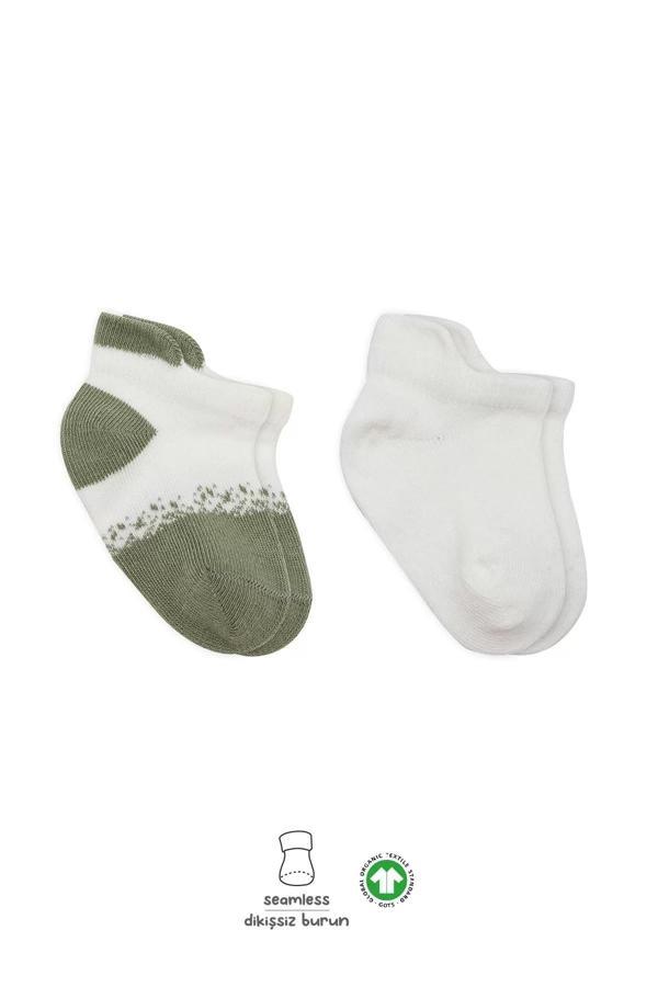 2'li Penye Sneakers Çorap Bs20105 Nil Ekru - Image 1