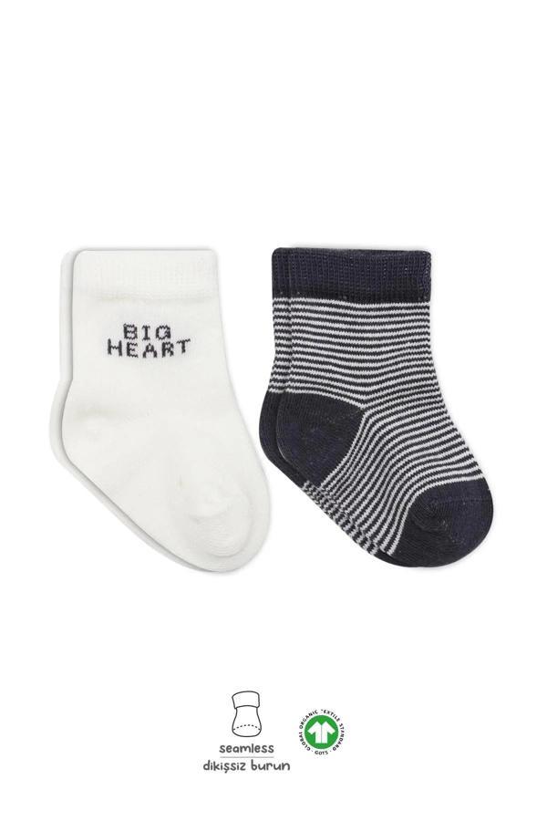 Big Heart Penye Soket Çorap 2'li  Antrasit - Image 1