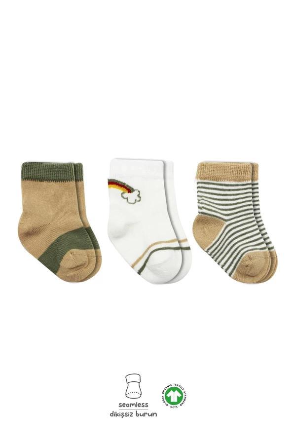 3'lü Penye Rainbow Soket Çorap Bs10113 Nil - Image 1