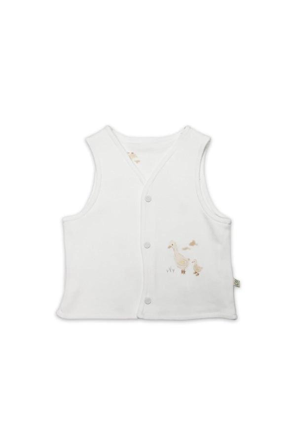 Bistyle Yelek Çift Taraflı Welcome Baby Duck 18104 Sarı-ekru - Image 1