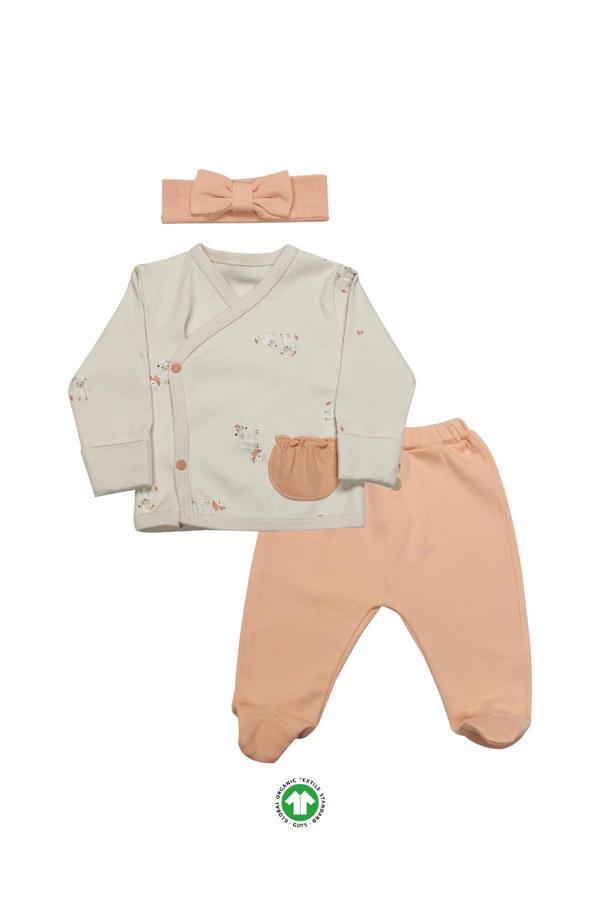 Bistyle 3lü Zıbın Takım Fluffy And Lovely 13106 Bej - Image 1