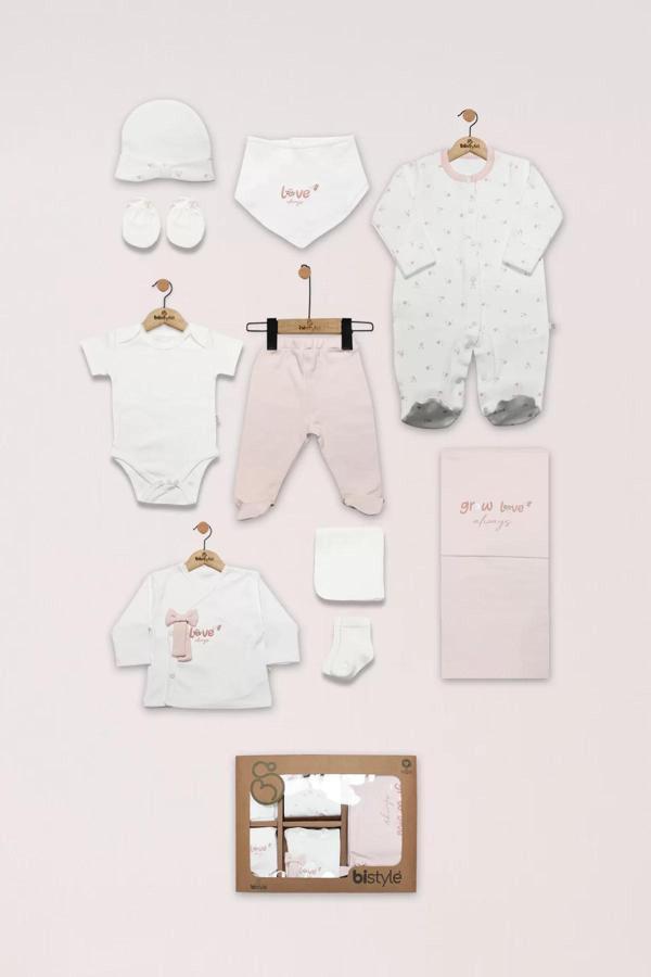 Baby Grow İn Love 10'lu Hastane Çıkışı 11101 Pembe Ekru - Image 1