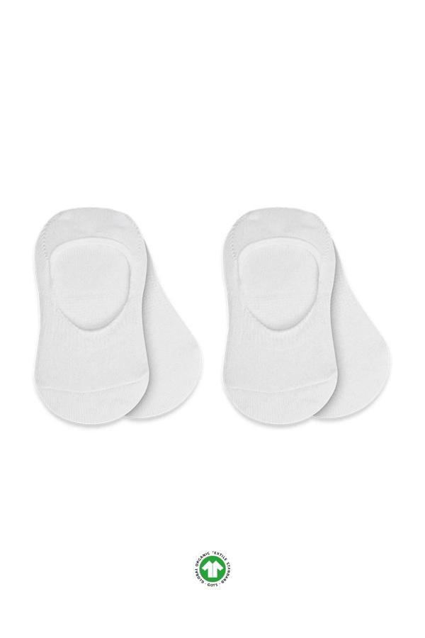 Bistyle 2'li Penye Babet Silikonlu Basic Çorap 30104 Beyaz Beyaz - Image 1