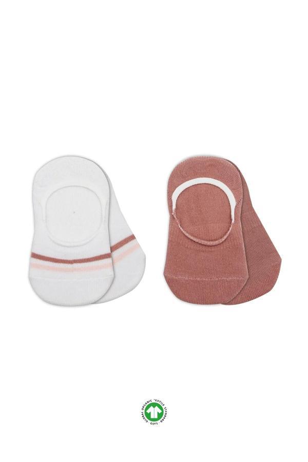 Bistyle 2'li Penye Babet Silikon Çemberli Çorap 30102 Pudra Beyaz - Image 1