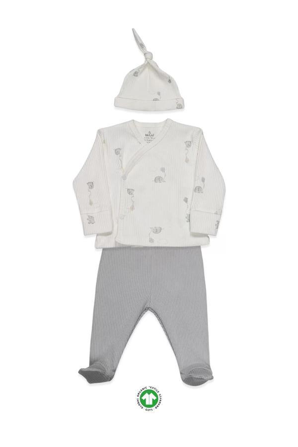 Baby Flying Elephant 3'lü Zıbın Takım 13111 Ekru Gri - Image 1