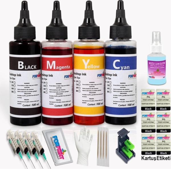 Forprint Hp 652 Kartuş Uyumlu Dolum Seti 4X100Ml, Hp Deskjet 4535/Hp 4675 - Image 1