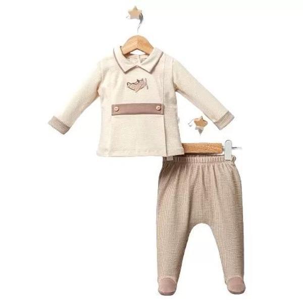 Baby Airplane Zıbın Takım  Kahverengi - Image 1