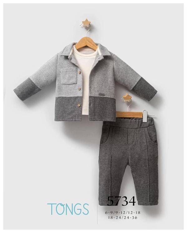 Baby Customary 3'lü Takım 5734 Gri - Image 1