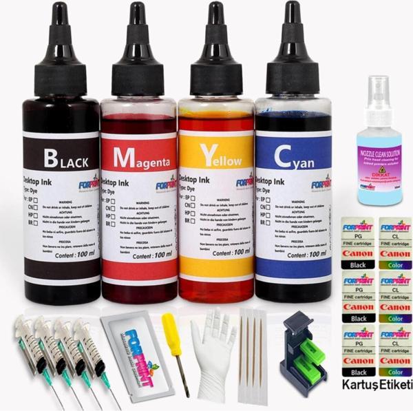 Forprint Yazıcı Mürekkebi Canon Pg-46 Cl-56 Kartuş Dolum Seti 4X100Ml E414 - Image 1