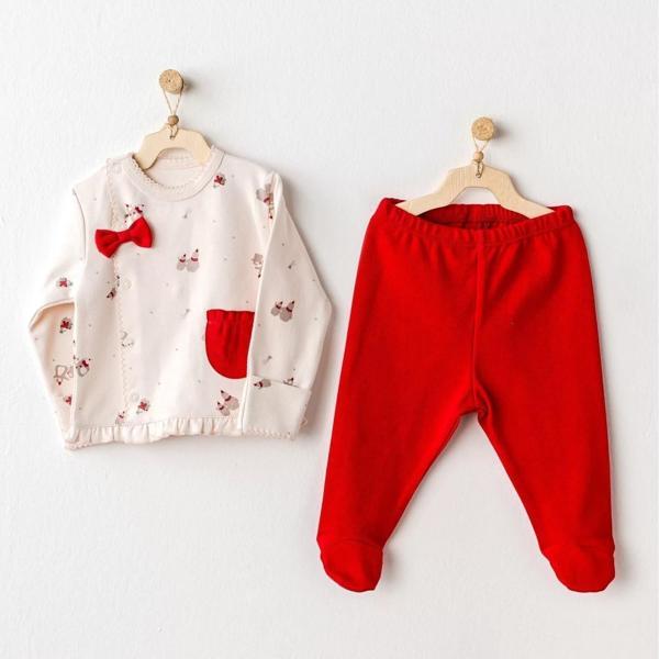 Penguin 2'li Bebe Zıbın Takım Ekru - Image 1