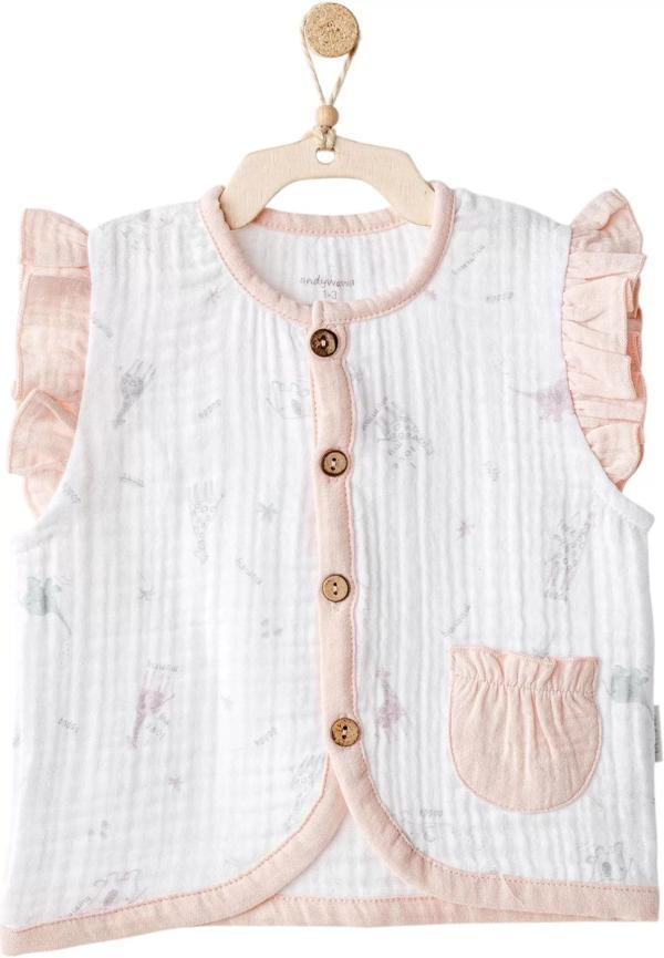 Andywawa Ac25525 Love Family Müslin Yelek Ekru - Image 1