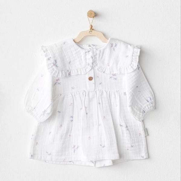 Magical Butterfly Müslin Bebek Elbise White - Image 1