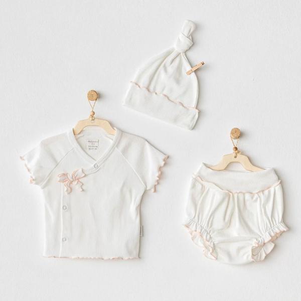 3'lü Basic Bebe Takım Ekru - Image 1