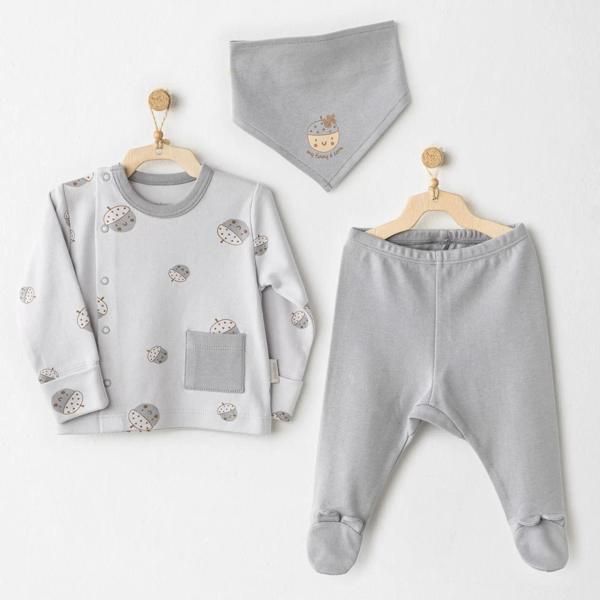 Hello Autumn 3'lü Zıbın Takım Grey - Image 1