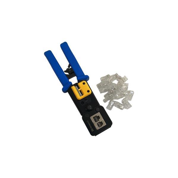 Technozi RJ45 RJ11 RJ12 Cat5 Cat6 Yeni Nesil Konnektör Kolay Sıkma Pensesi + 10 Delikli Jack - Image 1