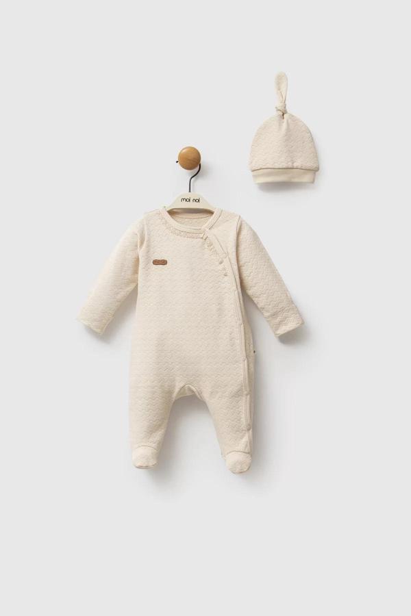 Moi Noi Şapkalı Tulum Mnb1248 Bej - Image 1