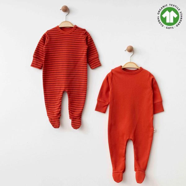 Eslenza Baby Organik 2'li Tulum 0048 Kiremit - Image 1