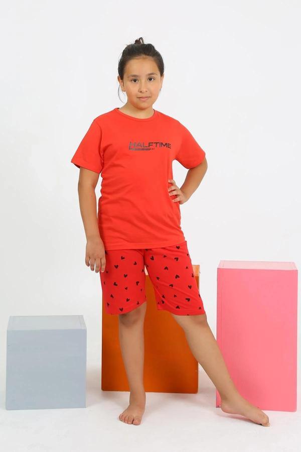 Kız Çocuk Şortlu Kısa Kol Penye Pijama Takım - Image 1