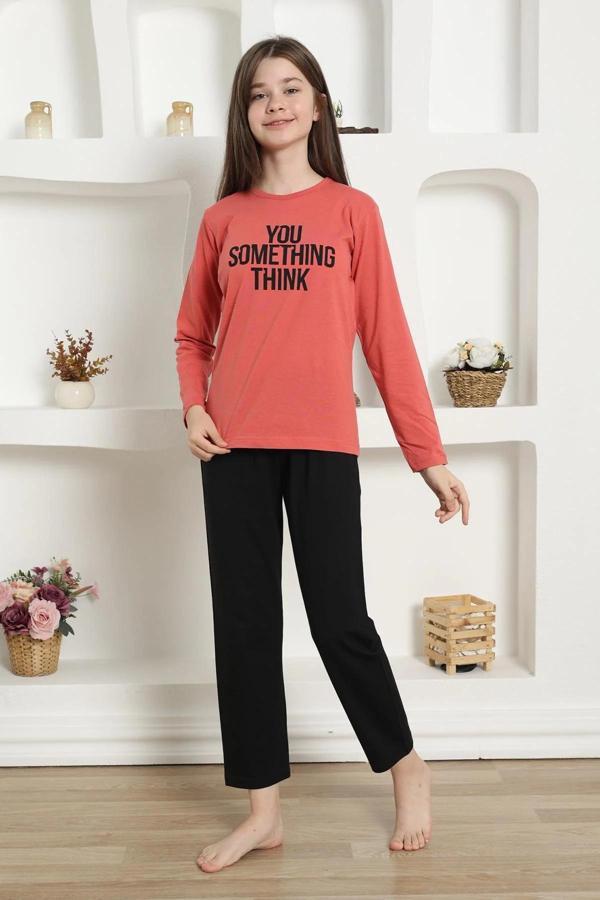 Kız Çocuk Penye Pijama Takım Mercan - Image 1